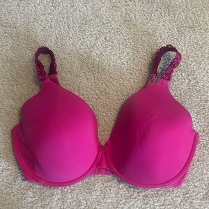 Natori Pink Lace Trim Bra size 36DDD